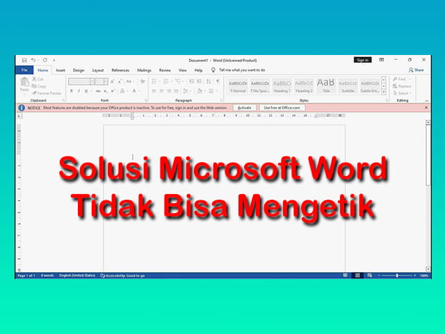 cara mengatasi word tidak bisa mengetik