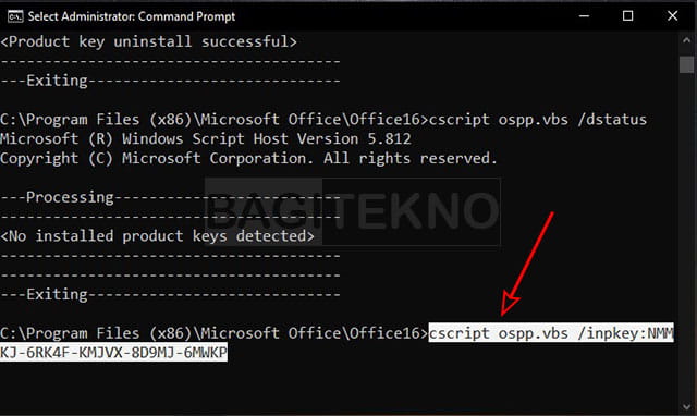 menginstall product key Office di CMD