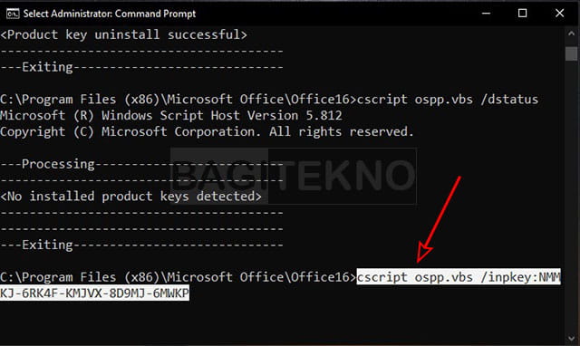 menginstall product key Office di CMD