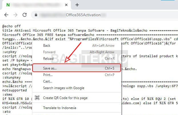 cara aktivasi Office 365 menggunakan file batch