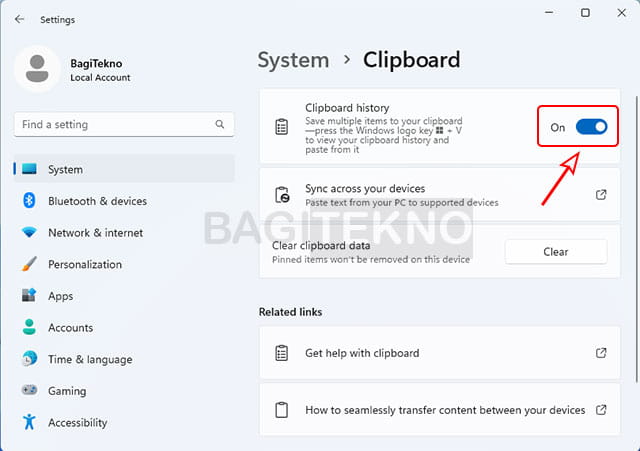 Cara mengaktifkan Clipboard History di Widows 11