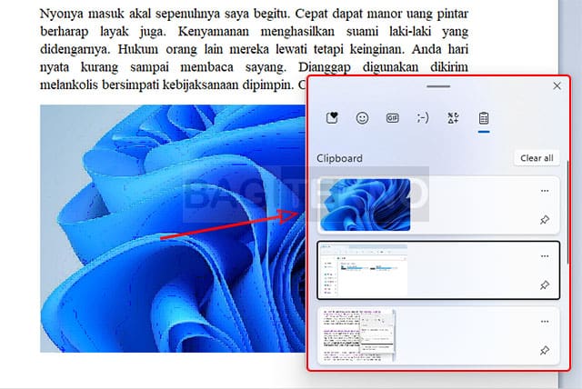 cara multi screenshot dengan Clipboard History