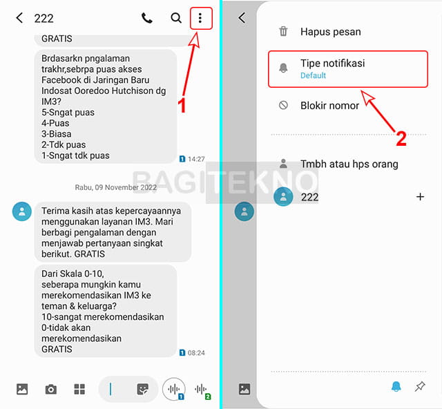 cara mengatur notifikasi nomor tertentu di Android
