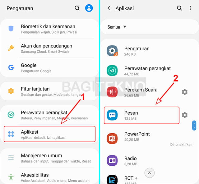 cara mengatur notifikasi aplikasi pesan