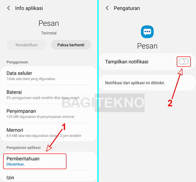 cara memblokir notifikasi aplikasi sms