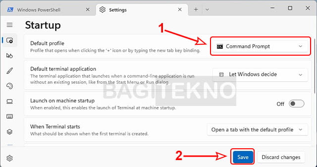 Cara menjadikan CMD sebagai default pada Terminal