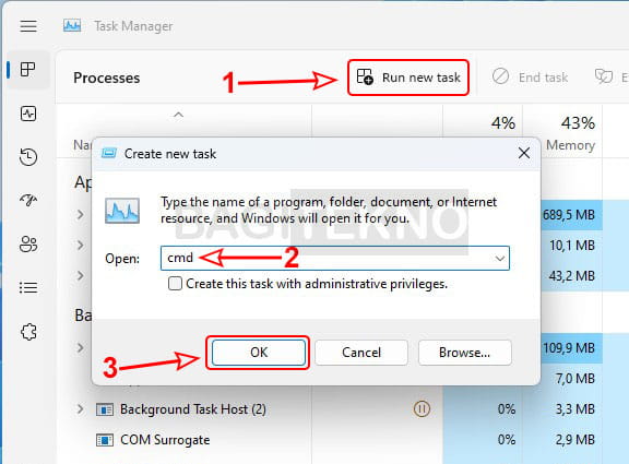 cara menjalankan CMD di Windows 11 melalui task manager