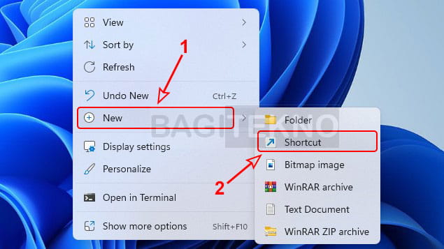 cara membuka shortcut Desktop Windows 11