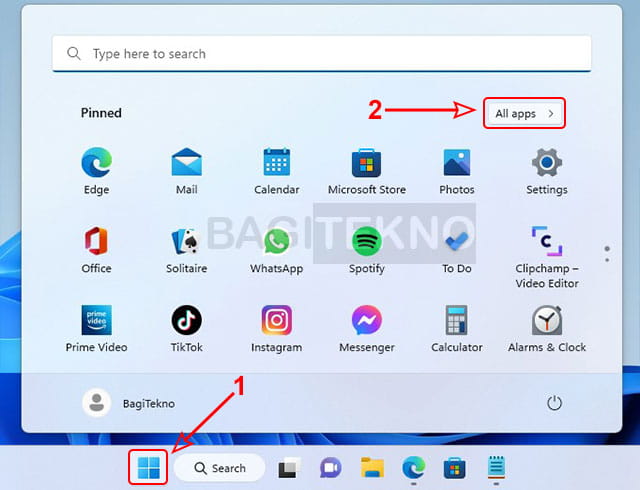 cara menampilkan semua daftar aplikasi di Windows 11