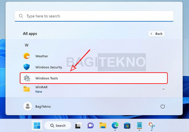 cara membuka Windows Tools di Windows 11