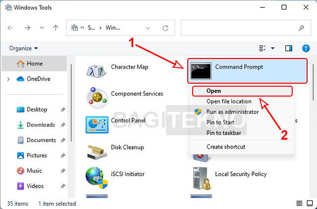 Cara membuka Command Prompt di Windows 11 melalui Windows Tools