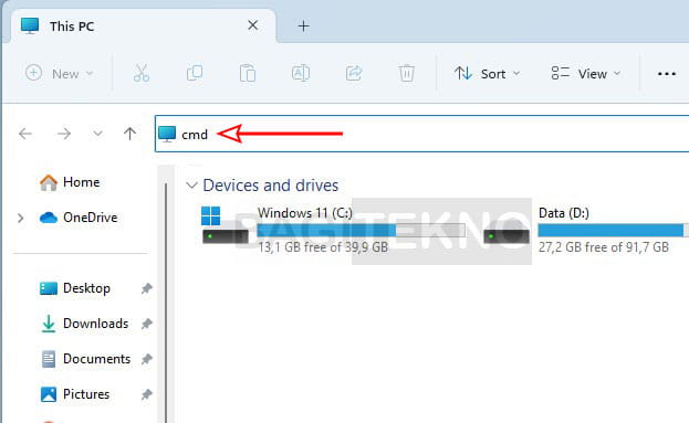 cara membuka CMD di Windows 11 melalui File Explorer