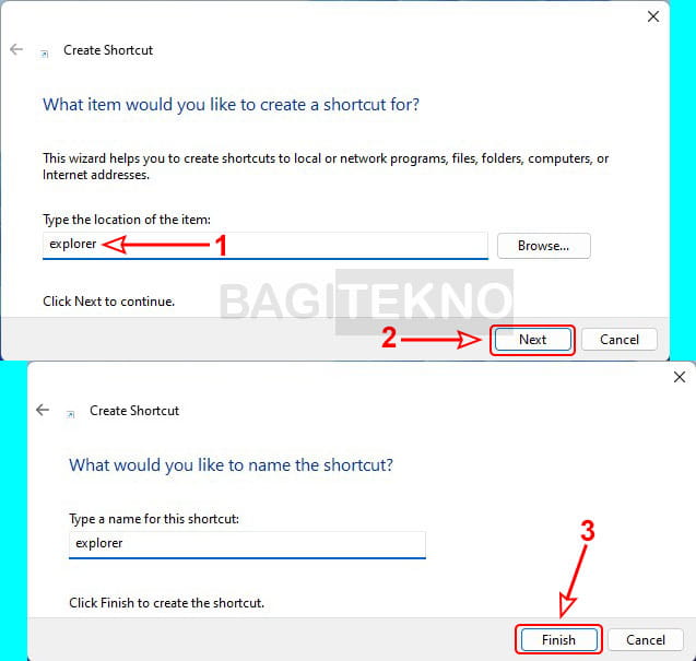 cara membuat shortcut File Explorer di Desktop Windows 11