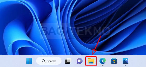 cara membuka File Explorer di Windows 11 melalui Taskbar