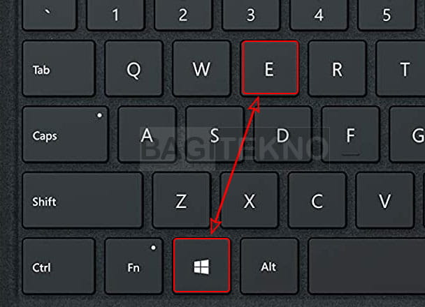 cara membuka File Explorer di Windows 11 melalui shortcut Keyboard