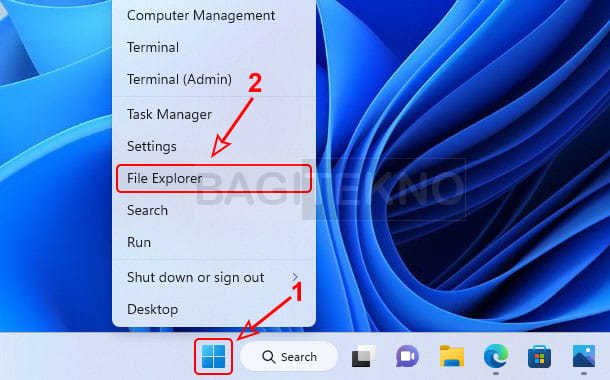 cara membuka File Explorer di Laptop Windows 11 melalui WinX