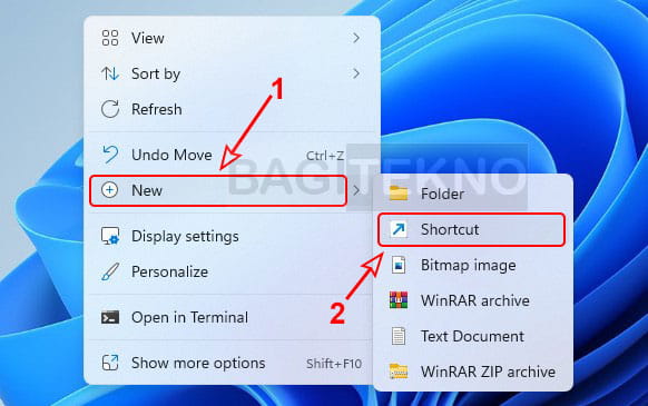 cara membuat shortcut di Desktop