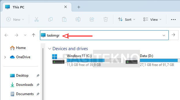 cara membuka Task Manager di Windows 11 melalui File Explorer