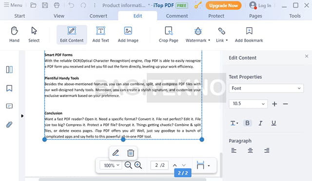 edit isi file PDF menggunakan iTop PDF