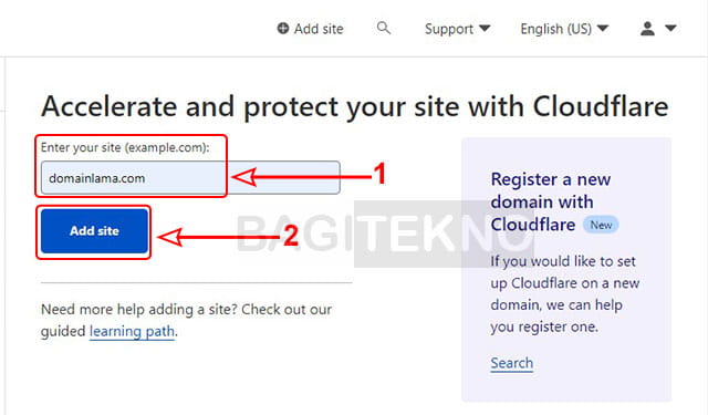 menambahkan website di cloudflare