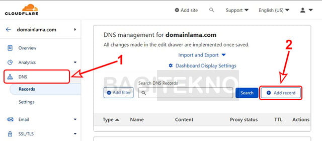 mengatur dns di cloudflare