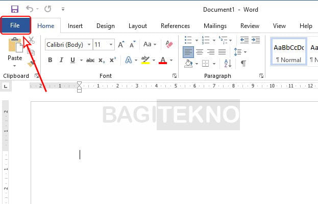 buka menu File Microsoft Word