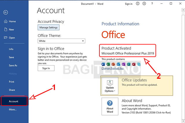 cara mengecek status aktivasi Microsoft Word