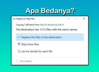 Perbedaan Replace the files in the destination, Skip these files, dan Let me decide for each file