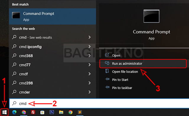 cara membuka CMD sebagai administrator