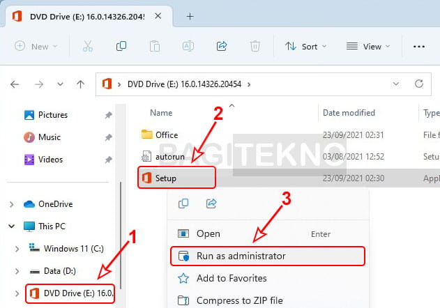 Menjalankan installer Office 2019