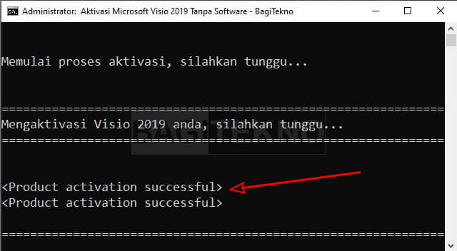 Visio 2019 sudah diaktifkan pakai CMD