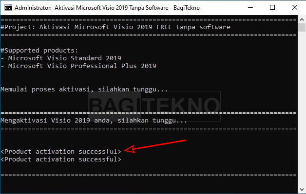 cara mengaktifkan Visio 2019 pakai file batch