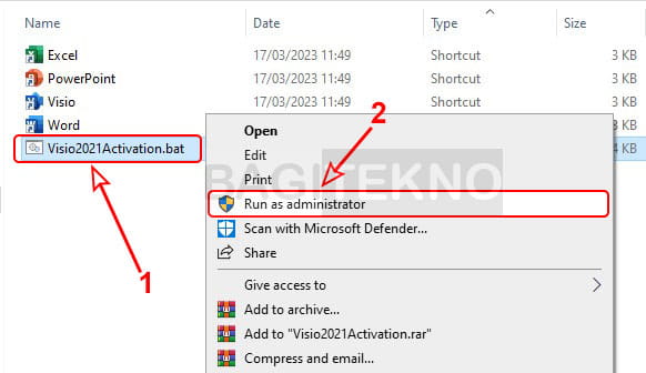 cara aktifkan Visio 2021 pakai file batch