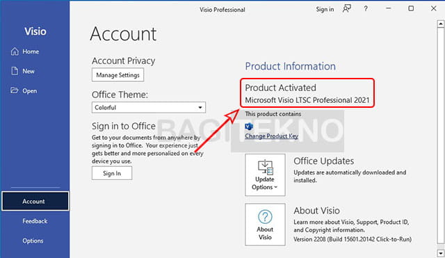 Microsoft Visio 2021 sudah teraktivasi