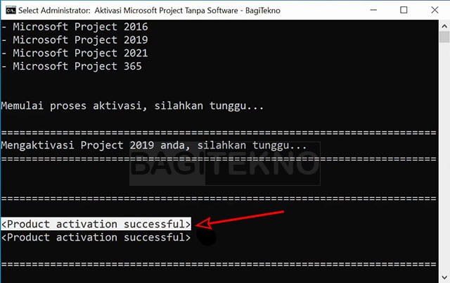 Aplikasi Microsoft Project berhasil teraktivasi