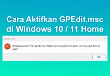 cara mengaktifkan gpedit.msc di Windows 10 / 11 Home