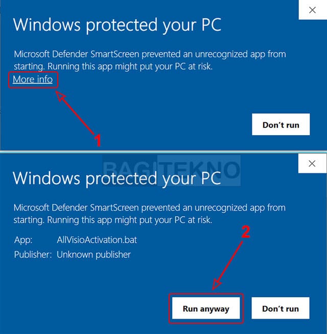 melewati Windows Protected untuk mengatasi Unlicensed Product pakai file batch