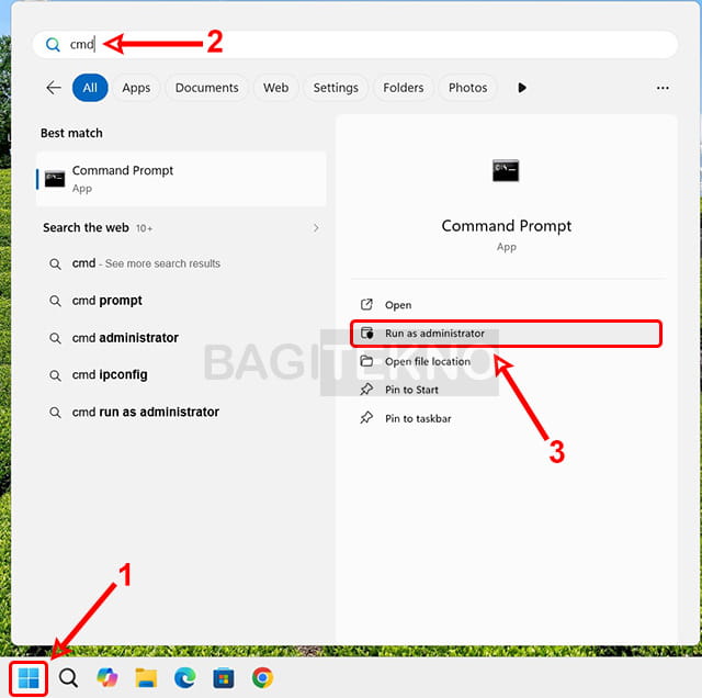 membuka cmd untuk aktifkan Office 2024